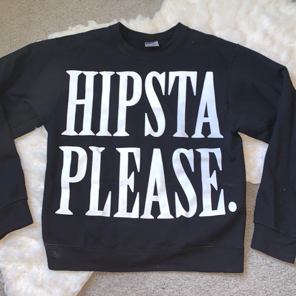 Tops - 4/$20 🔷 Hipsta Please Black Sweatshirt Long Sleeve Juniors Women Hipster Style